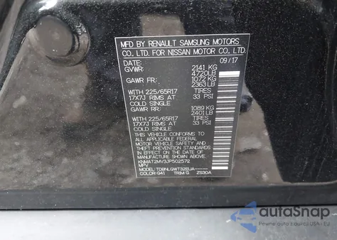 2018 Nissan Rogue Sv из США, поврежденный, VIN KNMAT2MV3JP502572